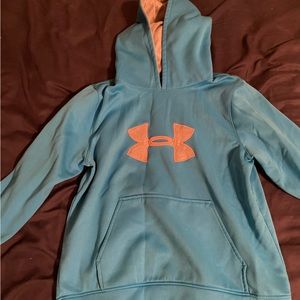 Blue under armor hoodie, youth large